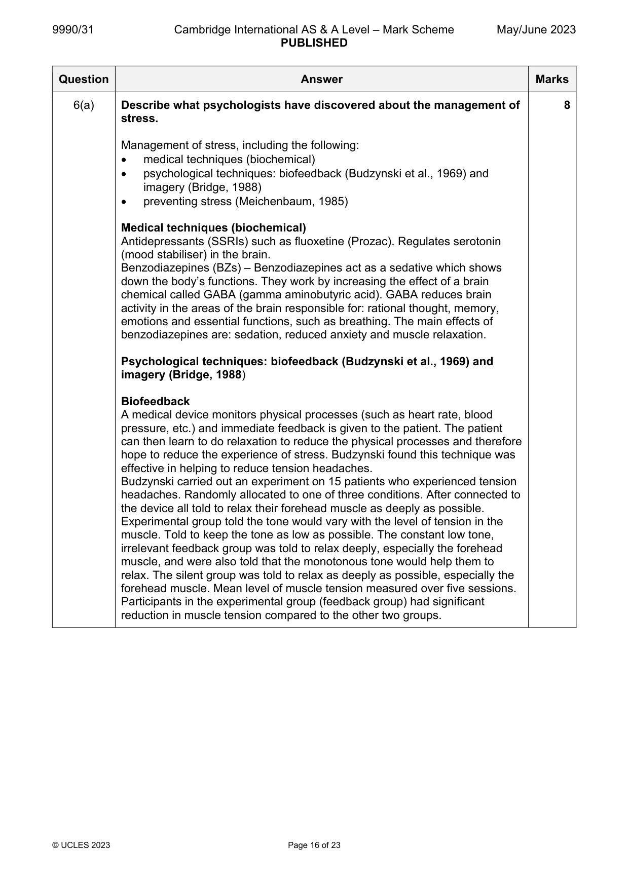Mark scheme, page 16 of 23