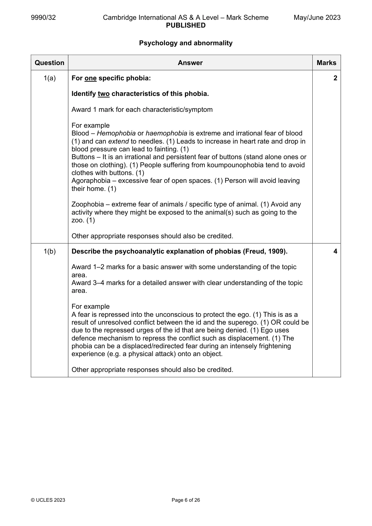 Mark scheme, page 6 of 26