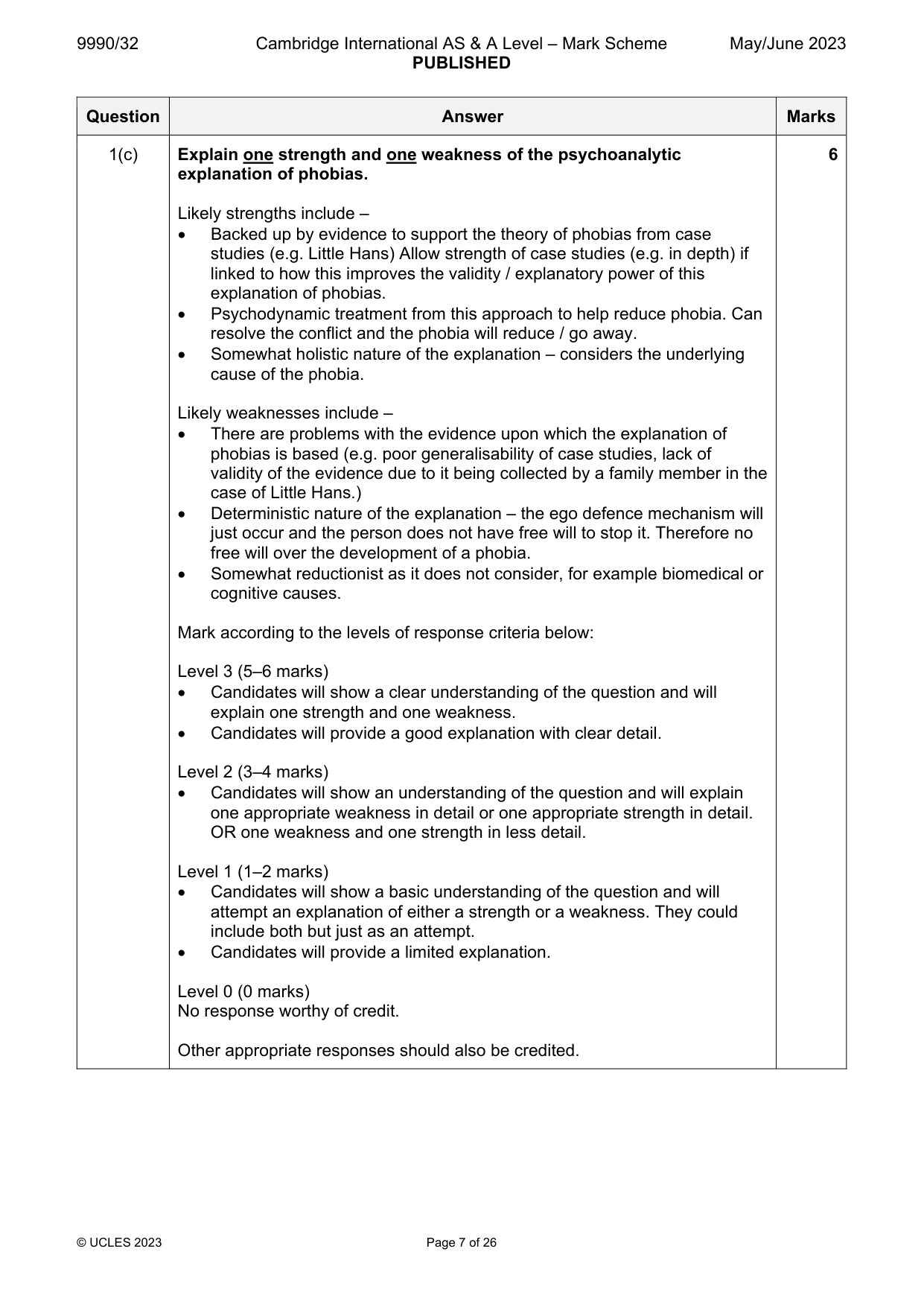Mark scheme, page 7 of 26