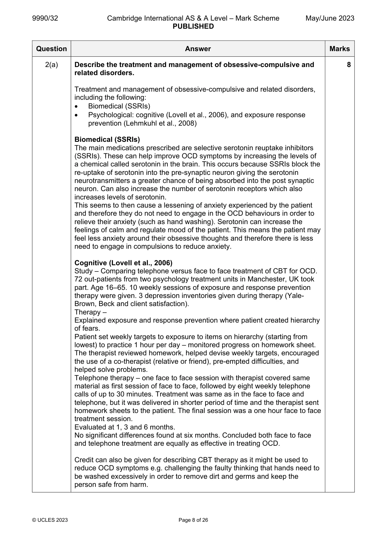 Mark scheme, page 8 of 26