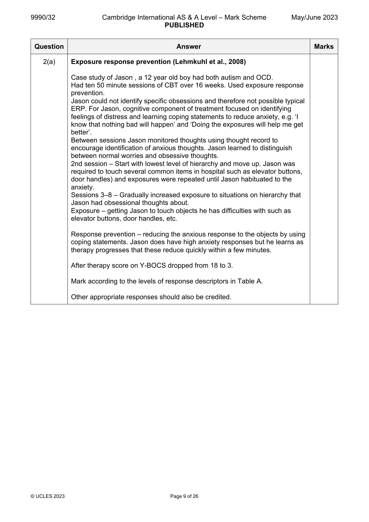 Mark scheme, page 9 of 26