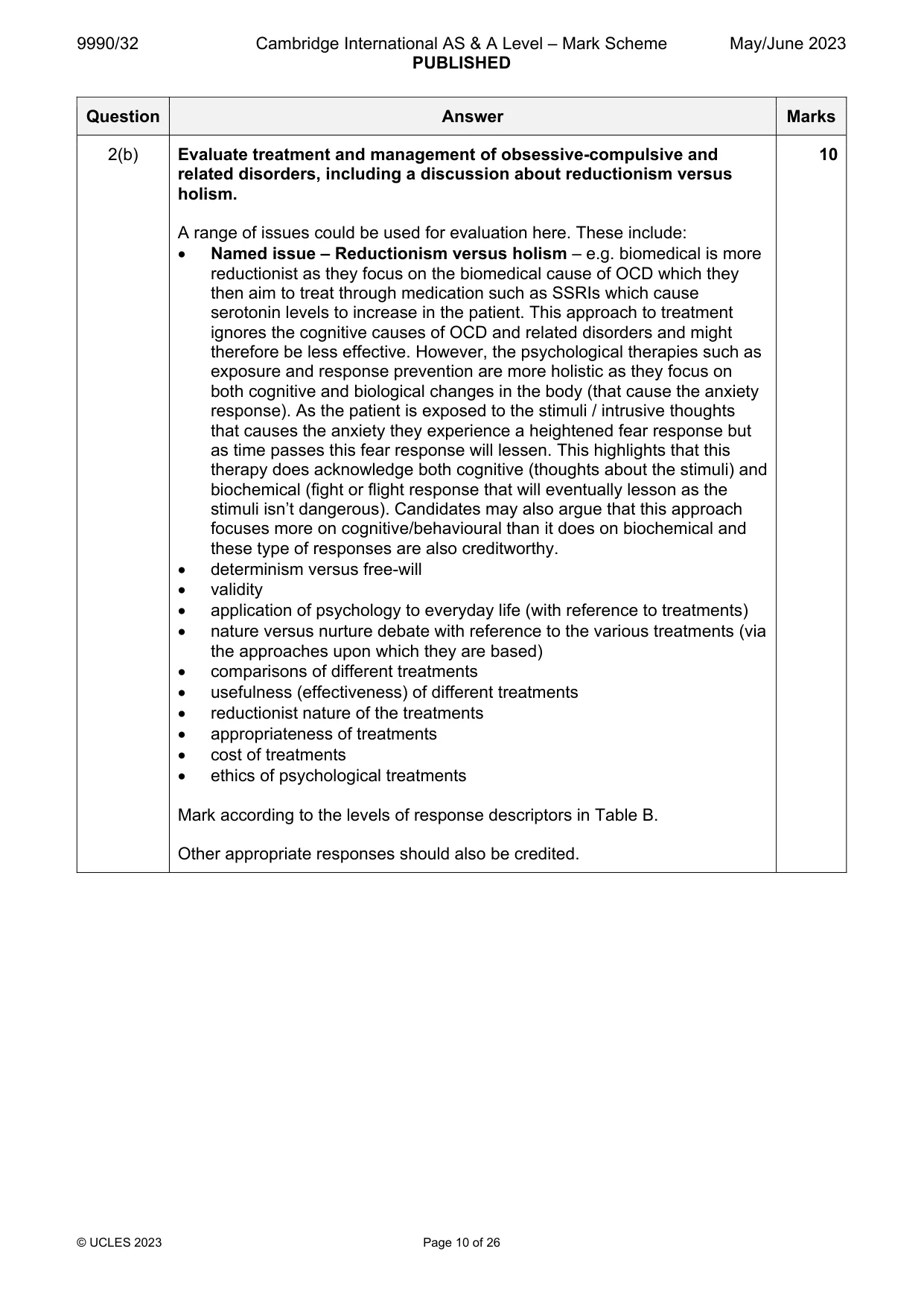 Mark scheme, page 10 of 26