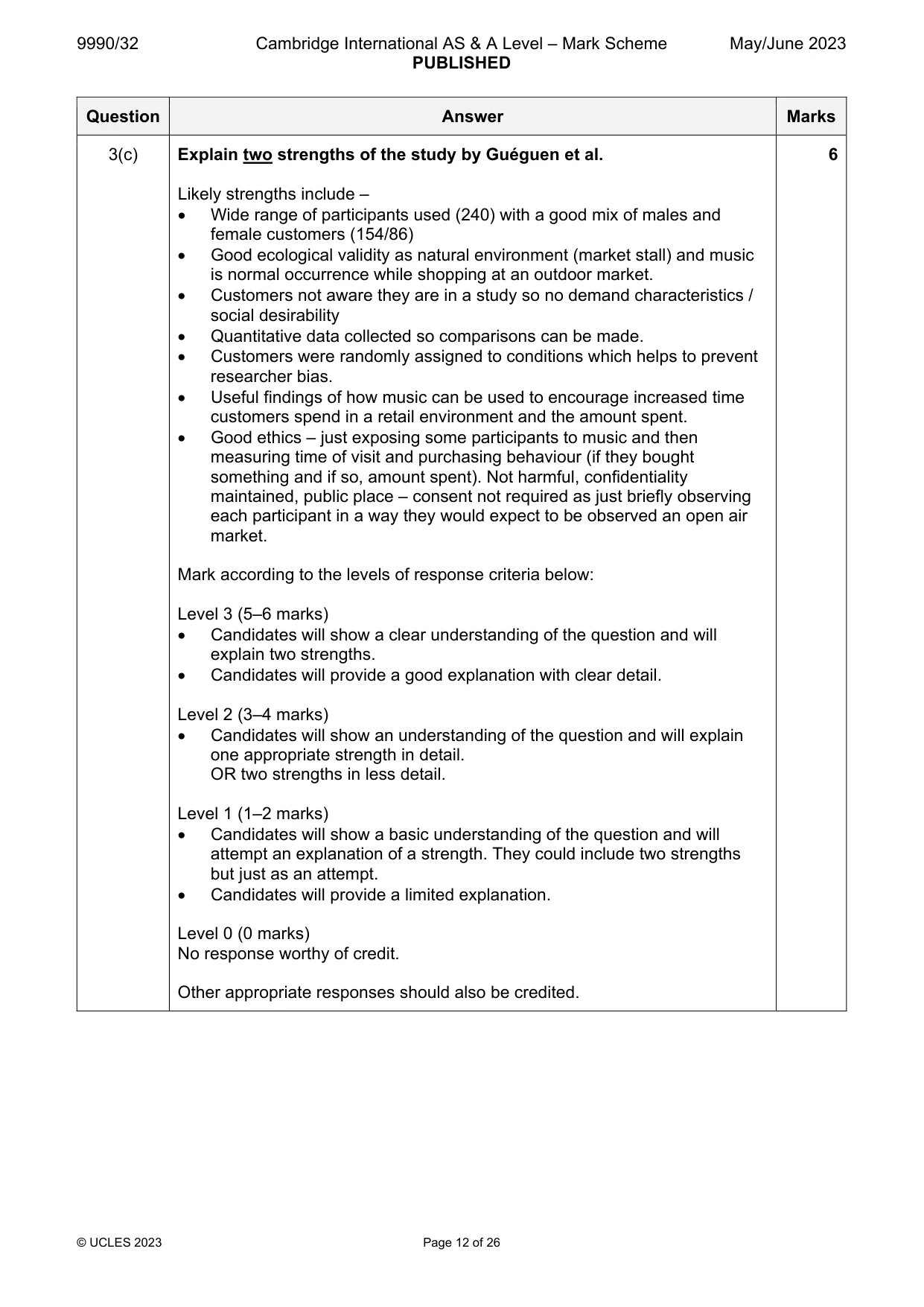 Mark scheme, page 12 of 26