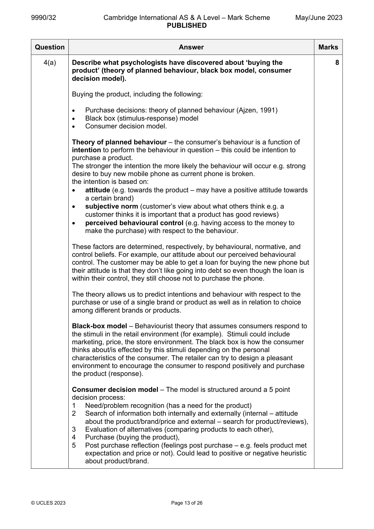 Mark scheme, page 13 of 26