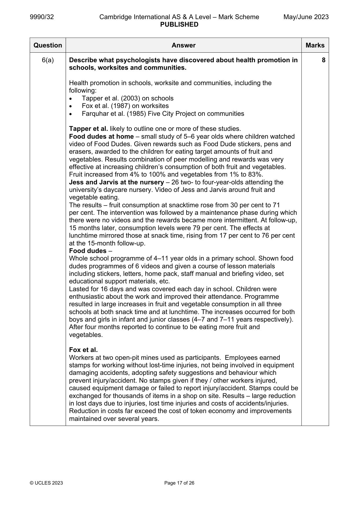 Mark scheme, page 17 of 26