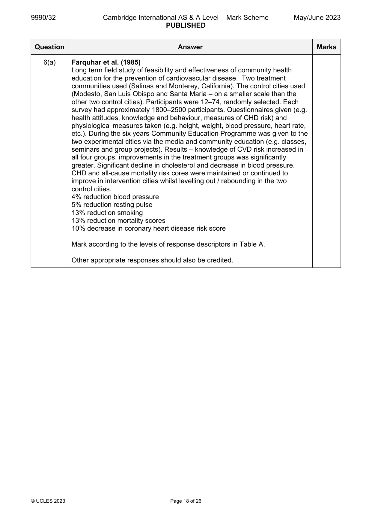 Mark scheme, page 18 of 26