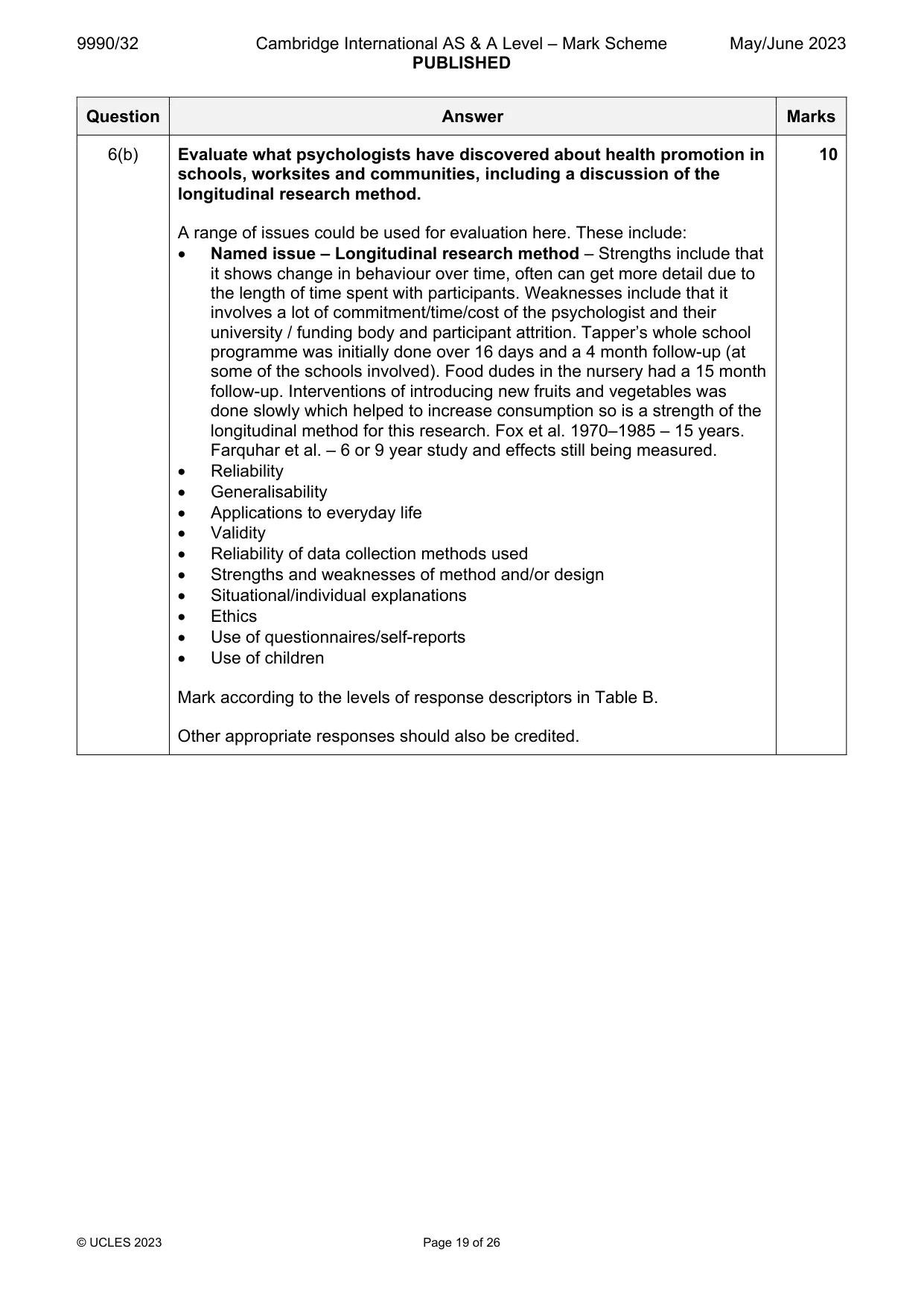 Mark scheme, page 19 of 26