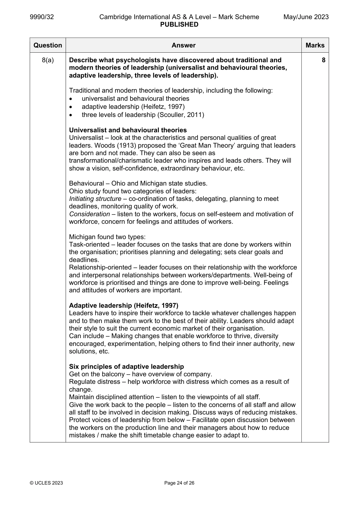 Mark scheme, page 24 of 26