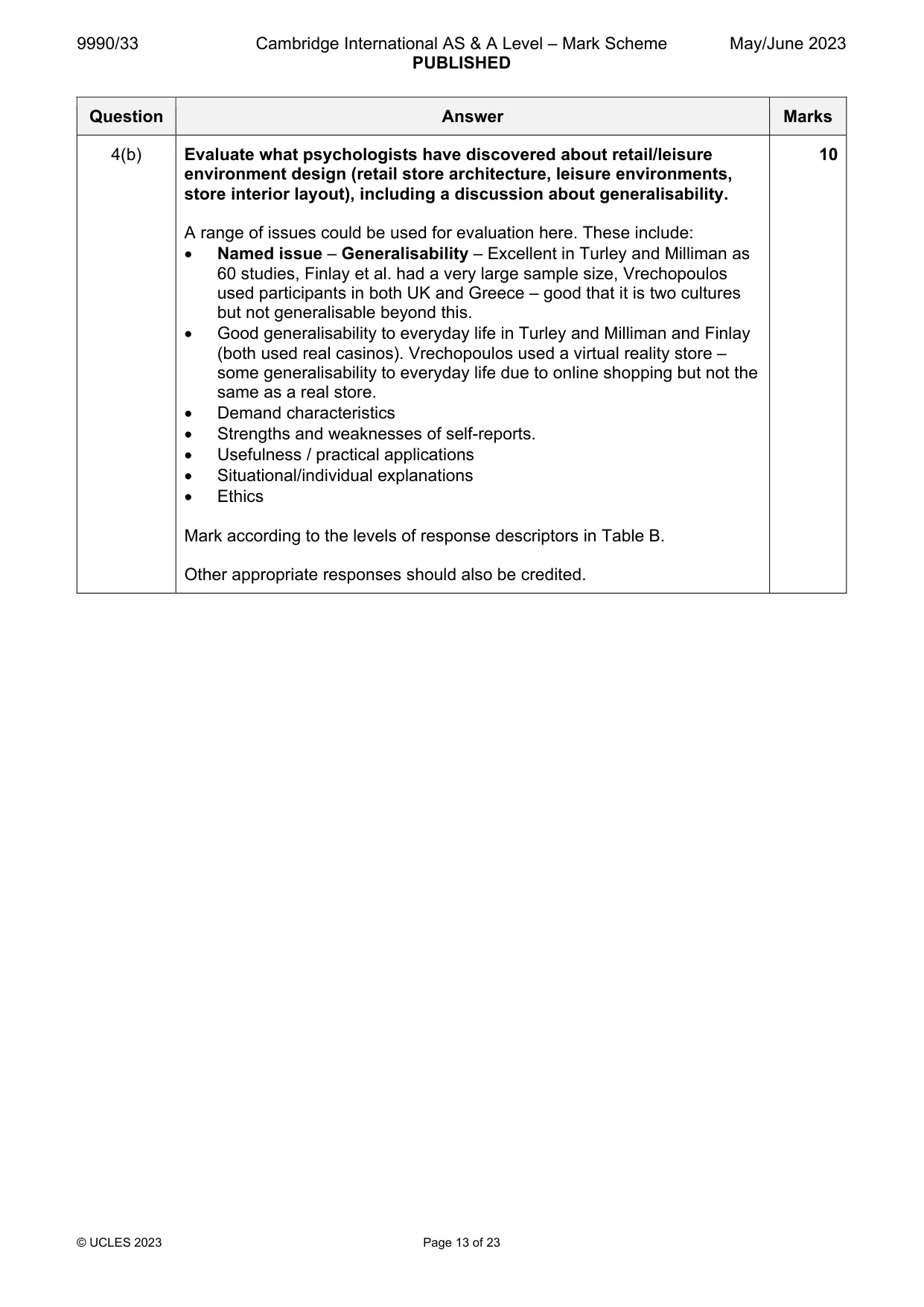 Mark scheme, page 13 of 23