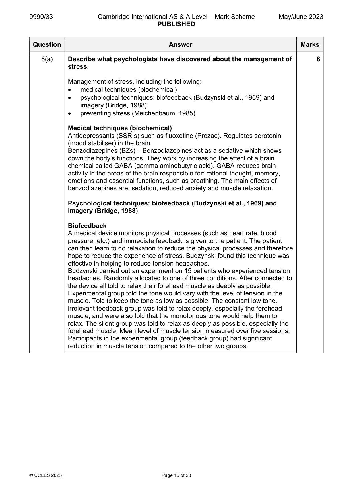 Mark scheme, page 16 of 23