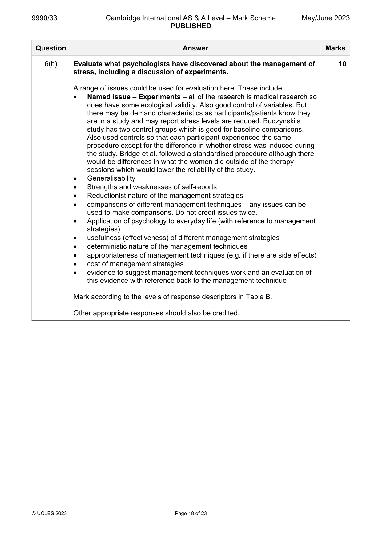 Mark scheme, page 18 of 23