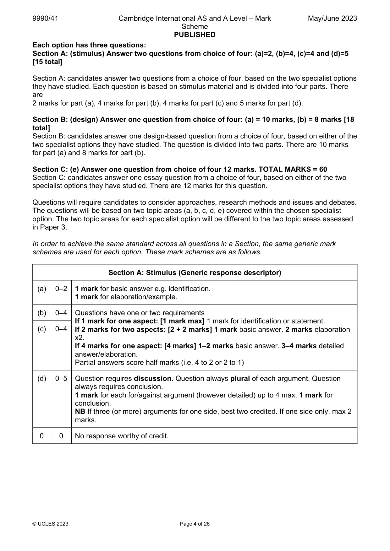 Mark scheme, page 4 of 26