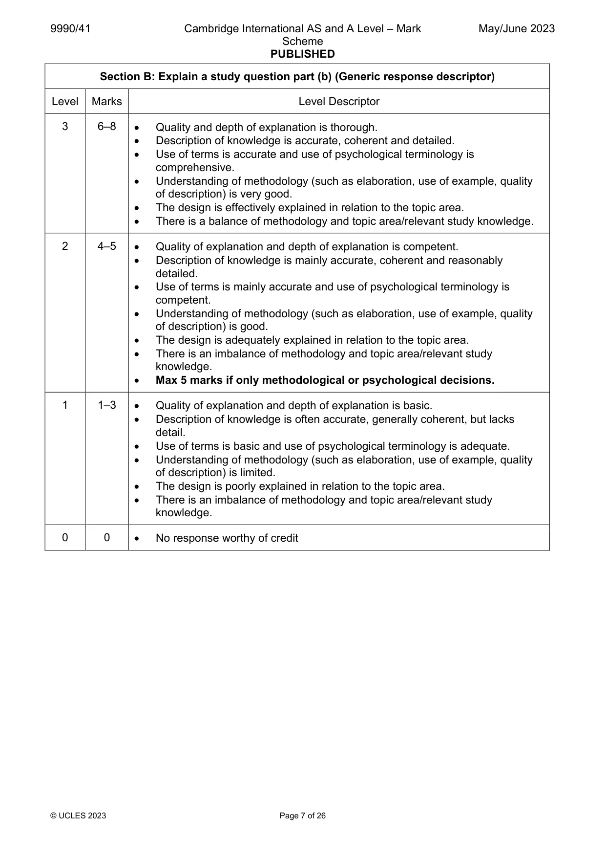 Mark scheme, page 7 of 26