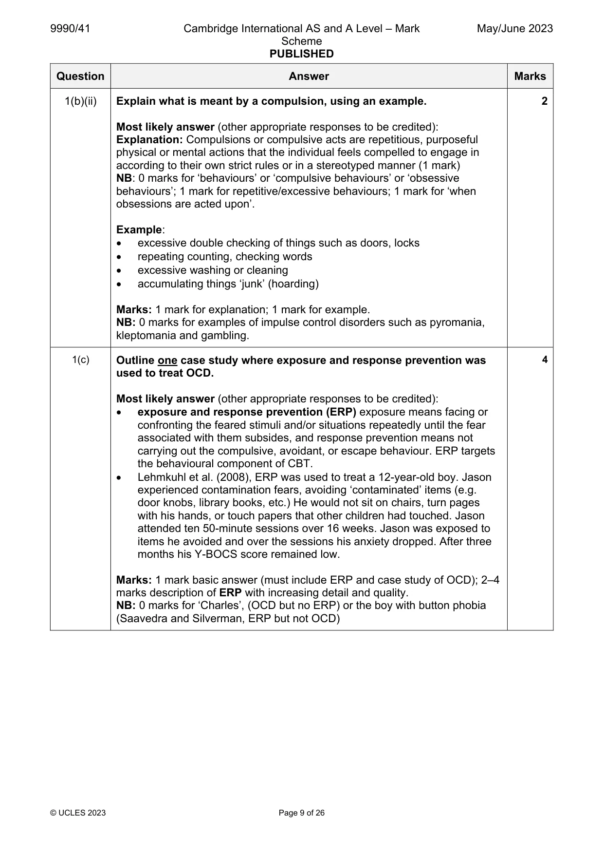Mark scheme, page 9 of 26