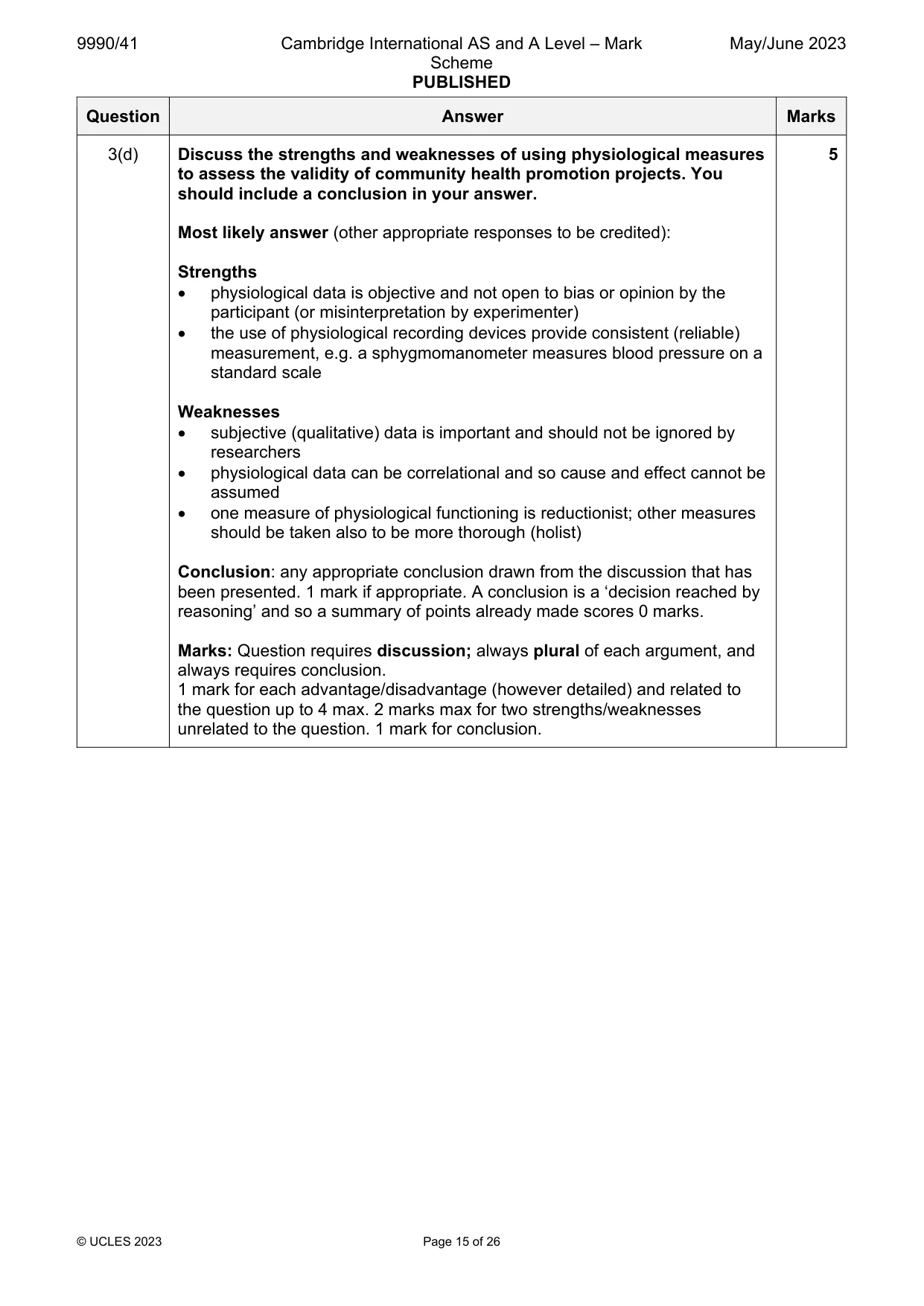 Mark scheme, page 15 of 26