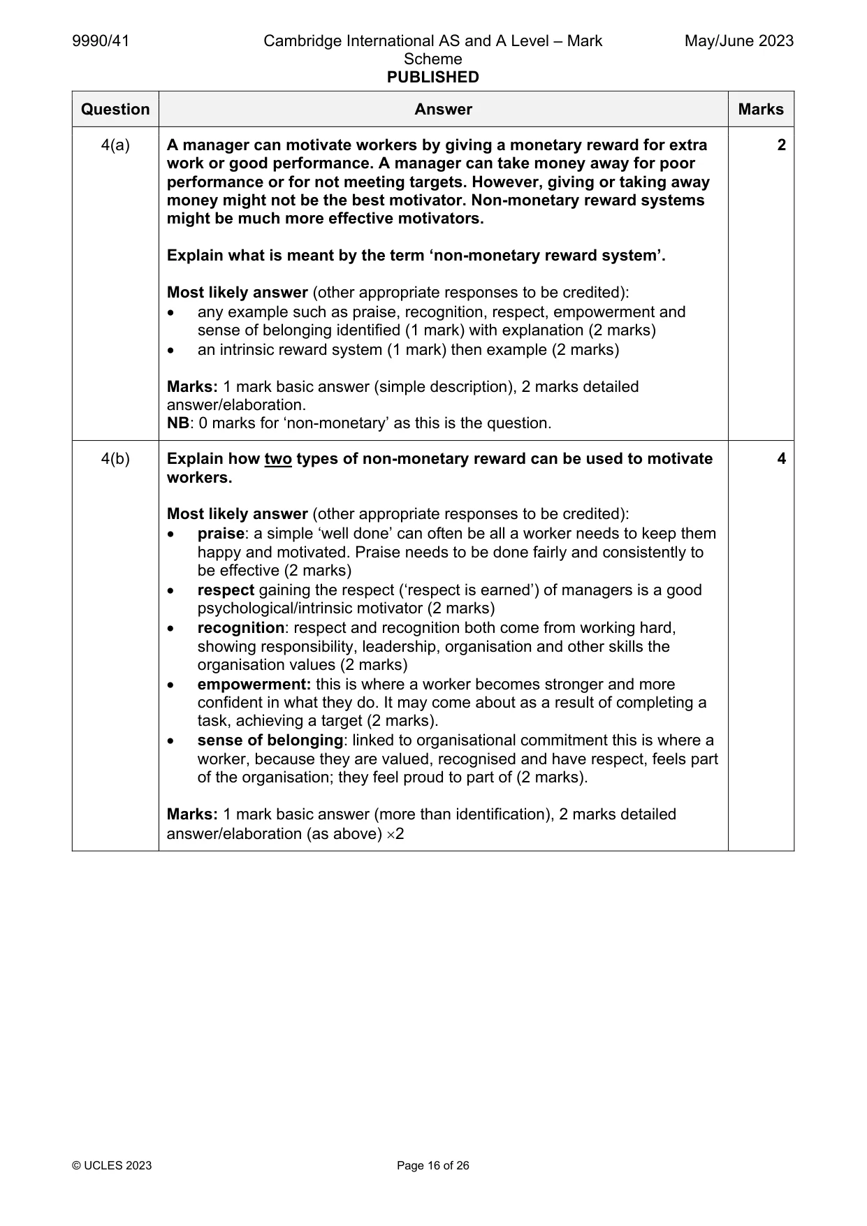Mark scheme, page 16 of 26