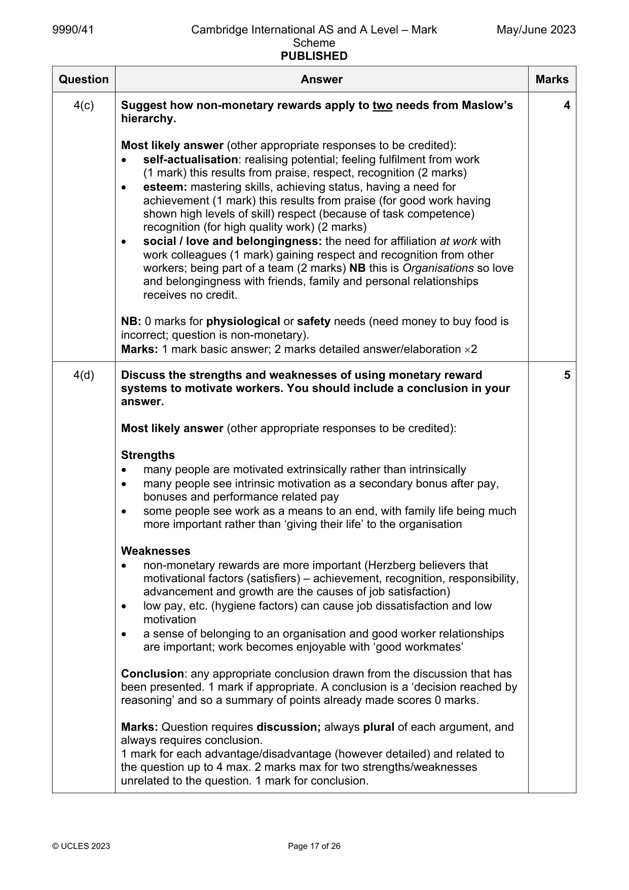 Mark scheme, page 17 of 26