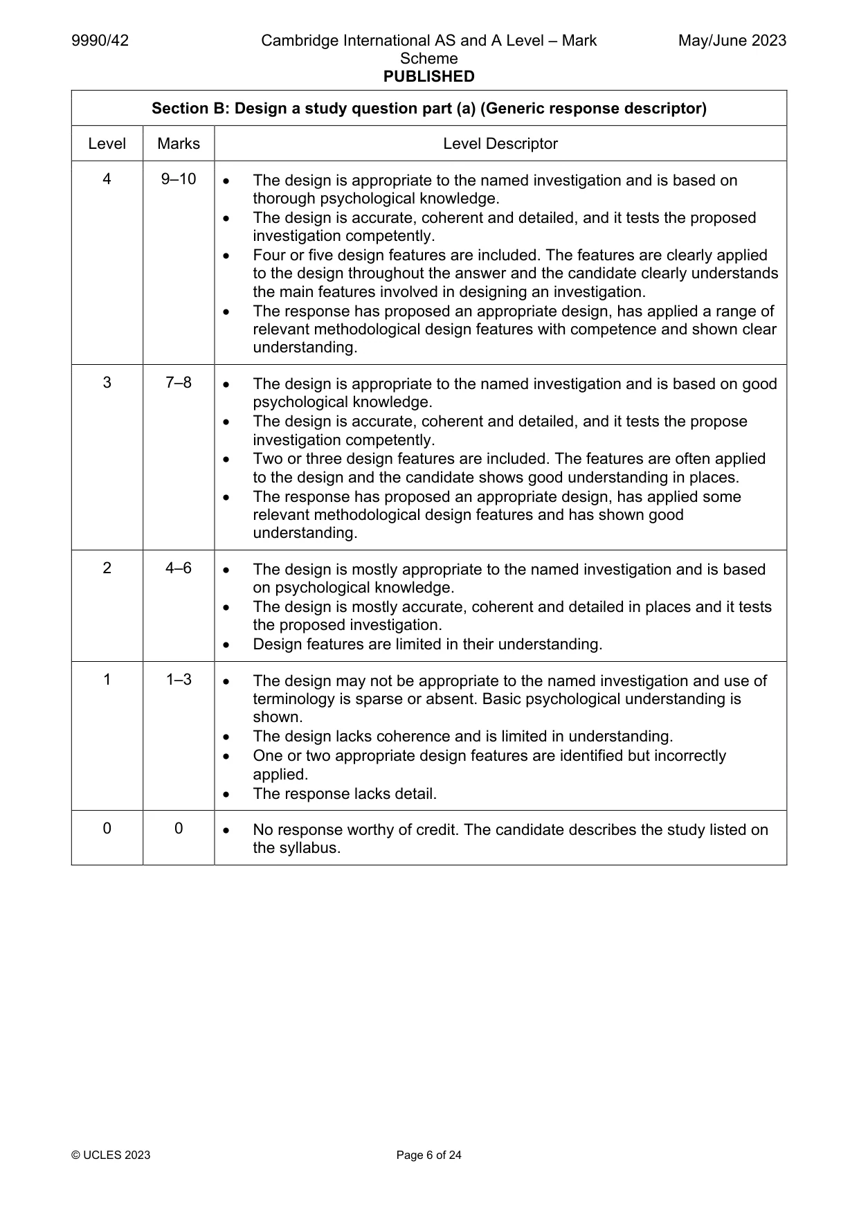 Mark scheme, page 6 of 24
