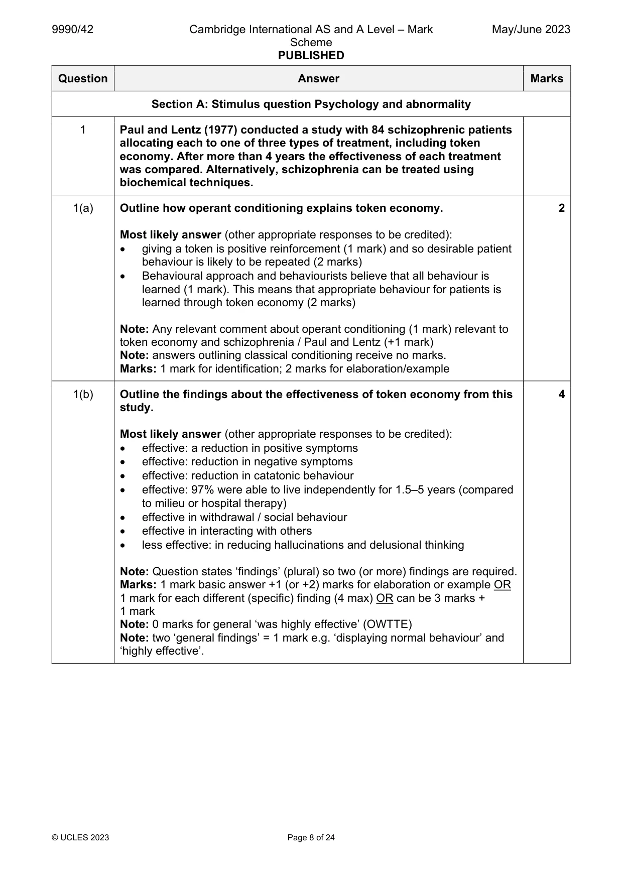 Mark scheme, page 8 of 24