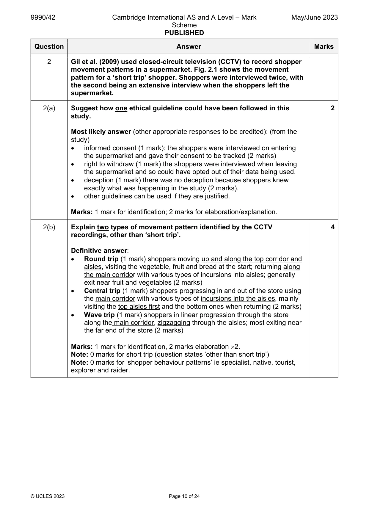 Mark scheme, page 10 of 24