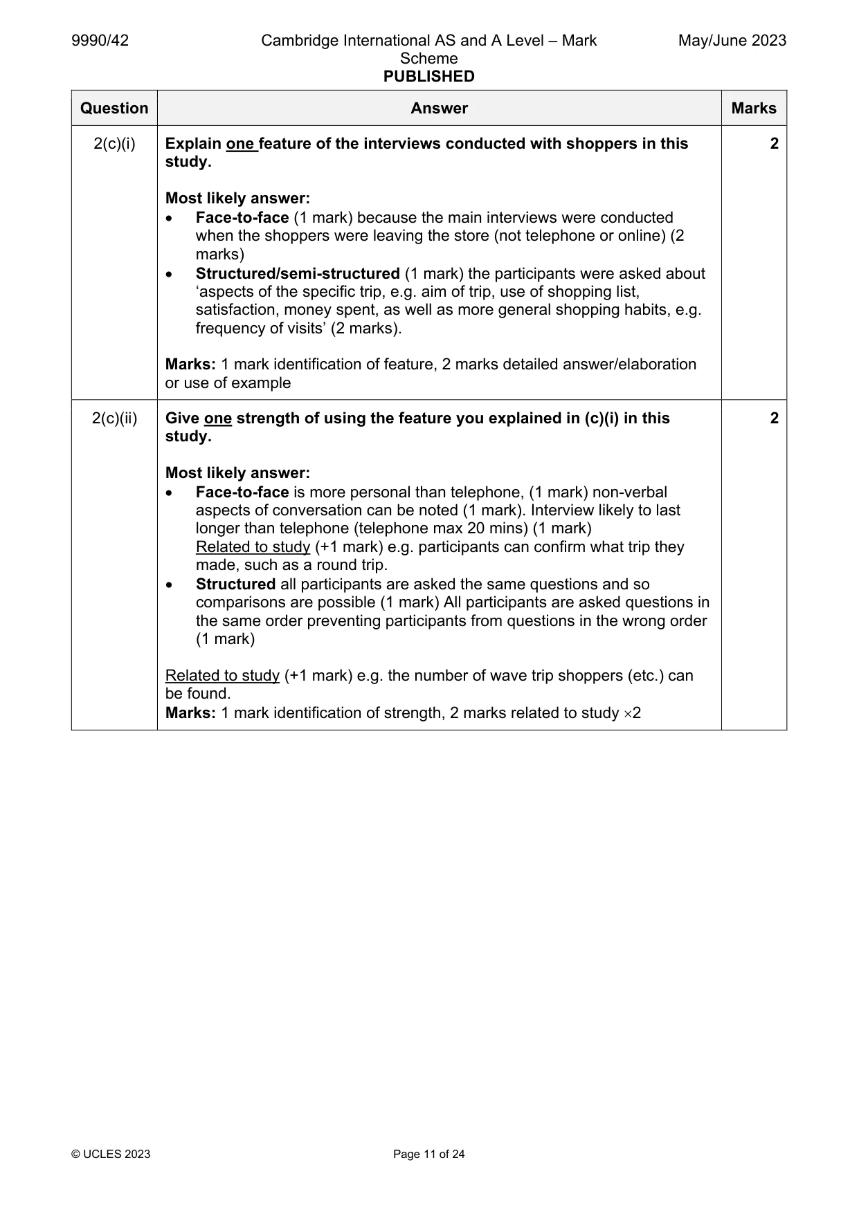 Mark scheme, page 11 of 24