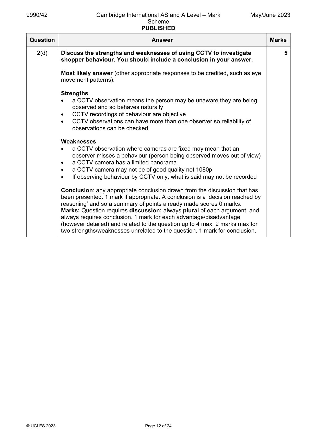 Mark scheme, page 12 of 24