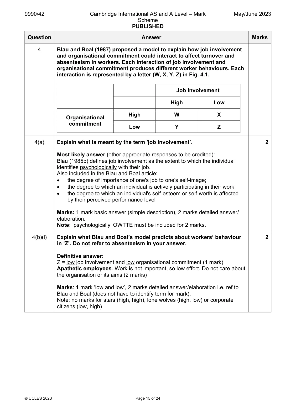 Mark scheme, page 15 of 24