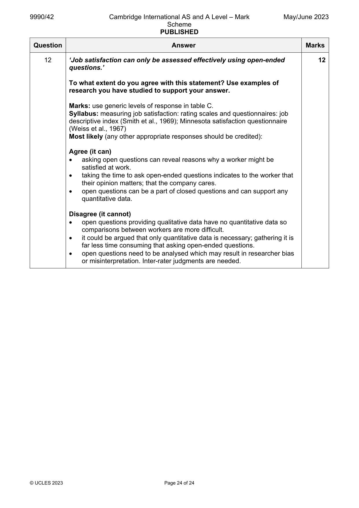 Mark scheme, page 24 of 24