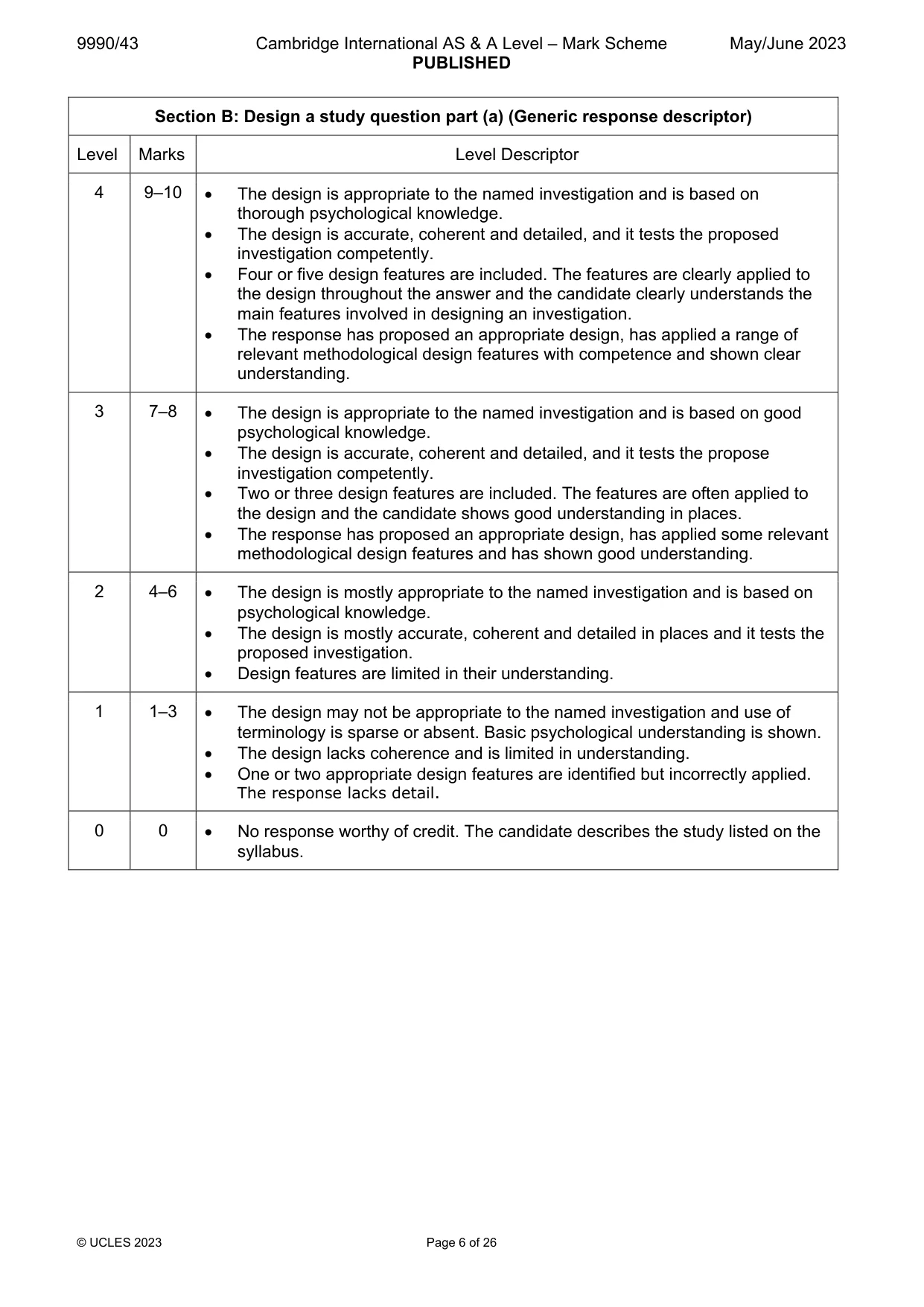 Mark scheme, page 6 of 26