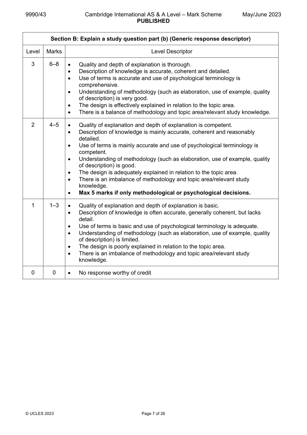 Mark scheme, page 7 of 26