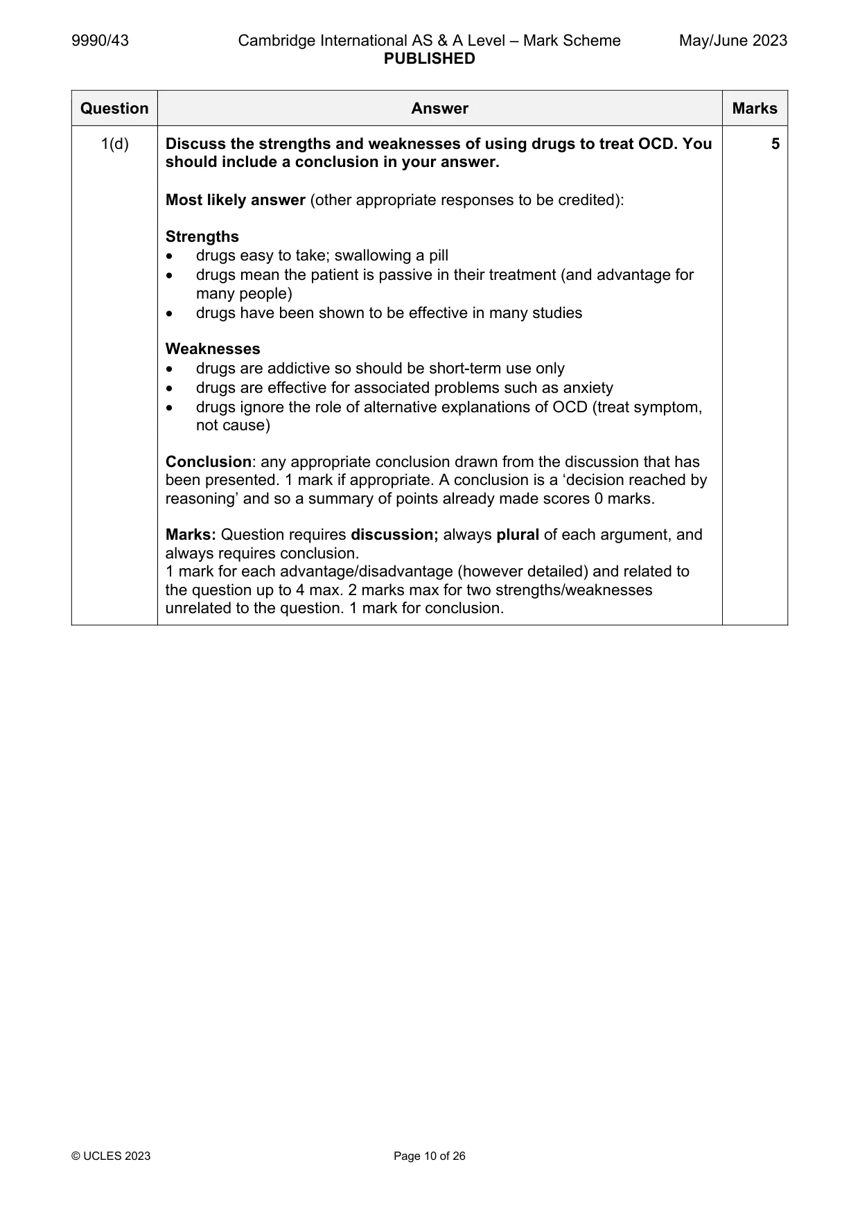 Mark scheme, page 10 of 26