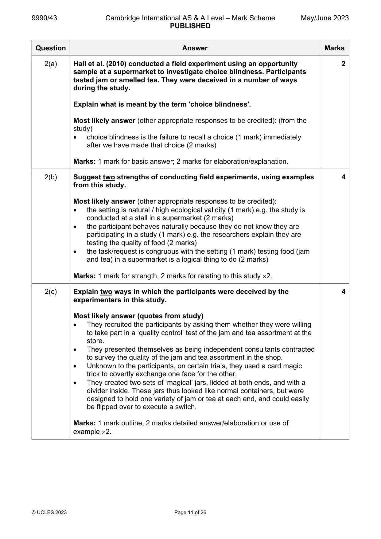 Mark scheme, page 11 of 26