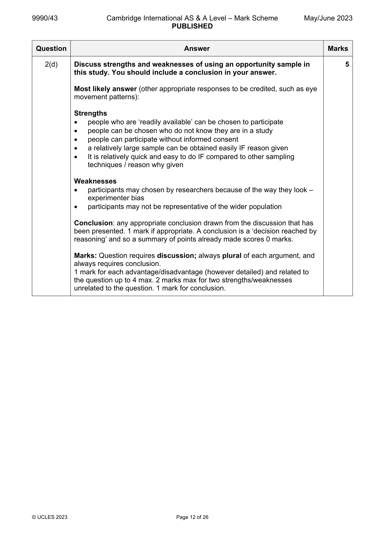 Mark scheme, page 12 of 26