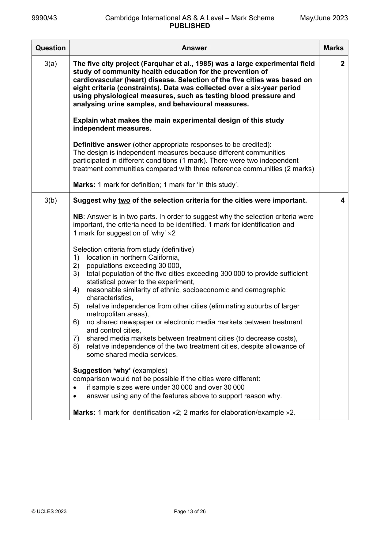 Mark scheme, page 13 of 26