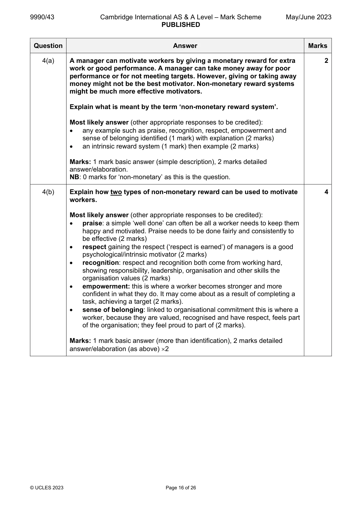 Mark scheme, page 16 of 26