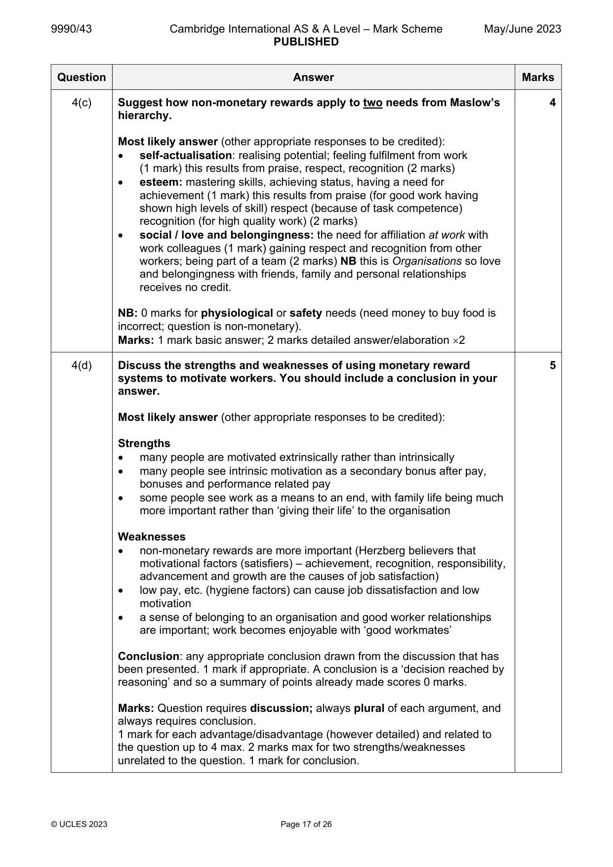 Mark scheme, page 17 of 26