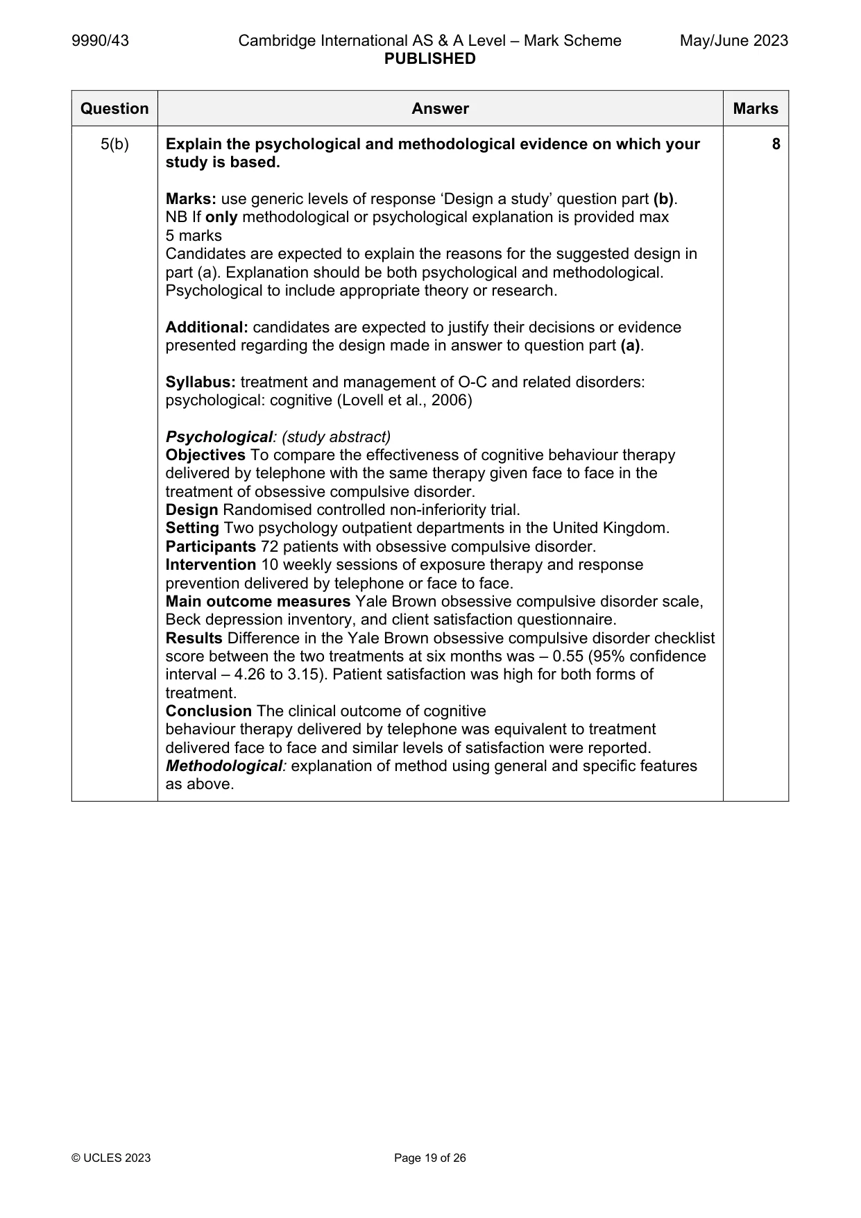 Mark scheme, page 19 of 26