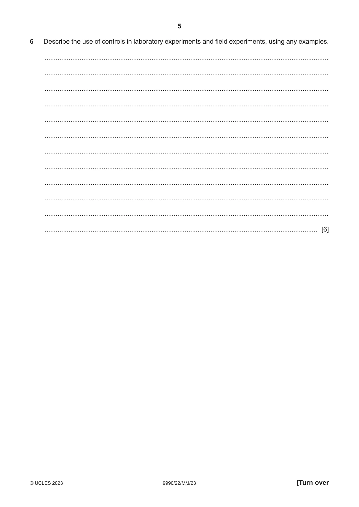 Cambridge A Level Psychology (from 2018) 9990 2023 May/June Paper 2 · Variant 2 question paper, page 5 of 12