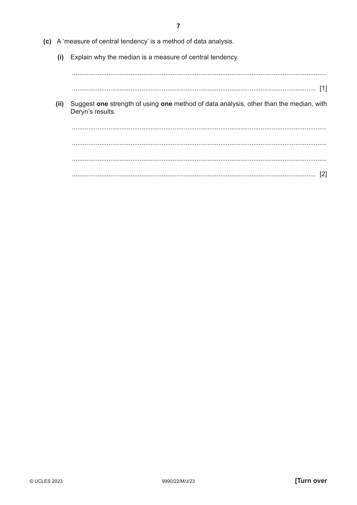 Cambridge A Level Psychology (from 2018) 9990 2023 May/June Paper 2 · Variant 2 question paper, page 7 of 12