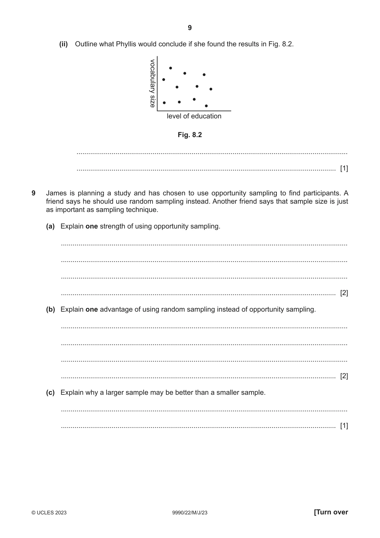 Cambridge A Level Psychology (from 2018) 9990 2023 May/June Paper 2 · Variant 2 question paper, page 9 of 12