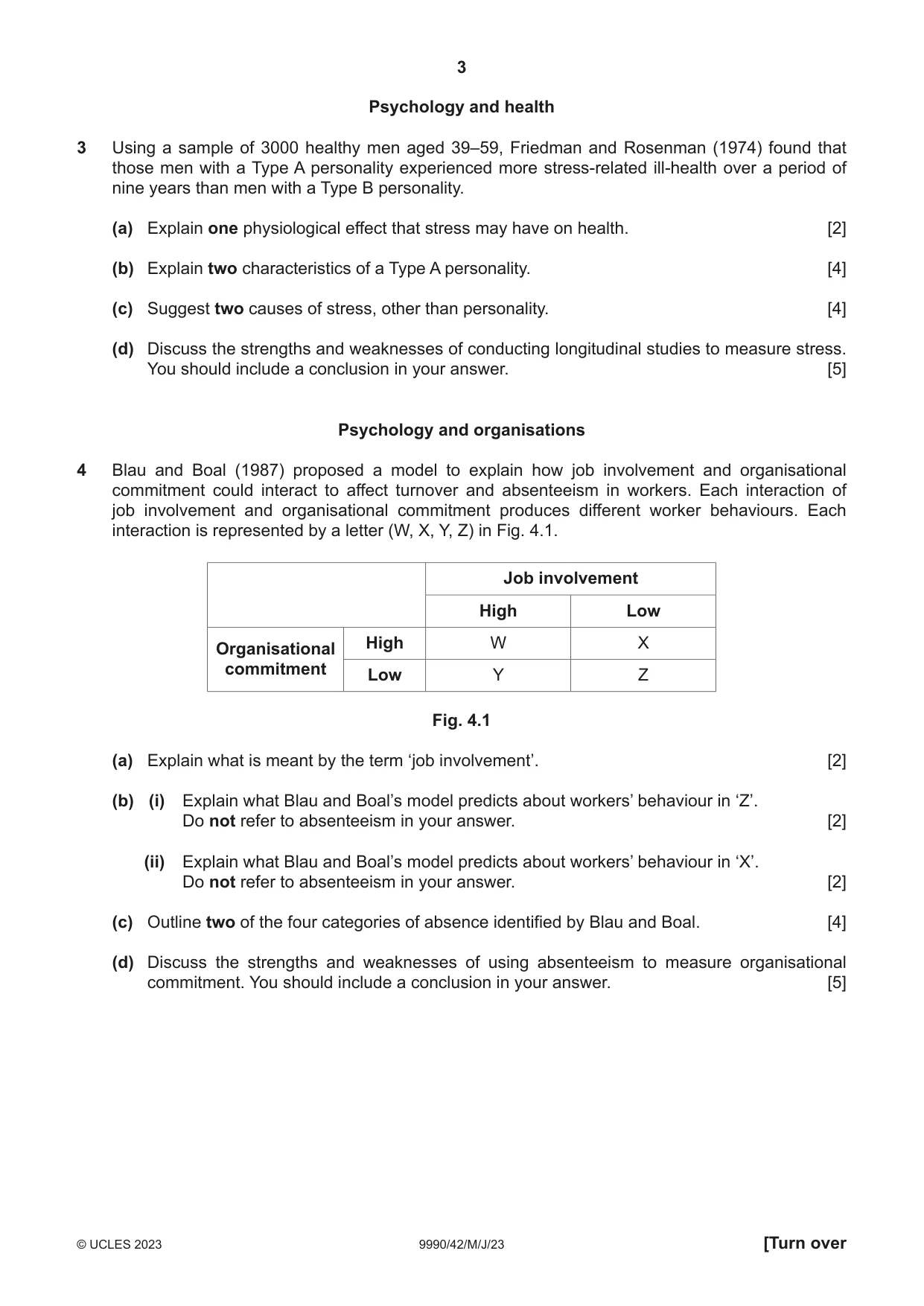 Cambridge A Level Psychology (from 2018) 9990 2023 May/June Paper 4 · Variant 2 question paper, page 3 of 8