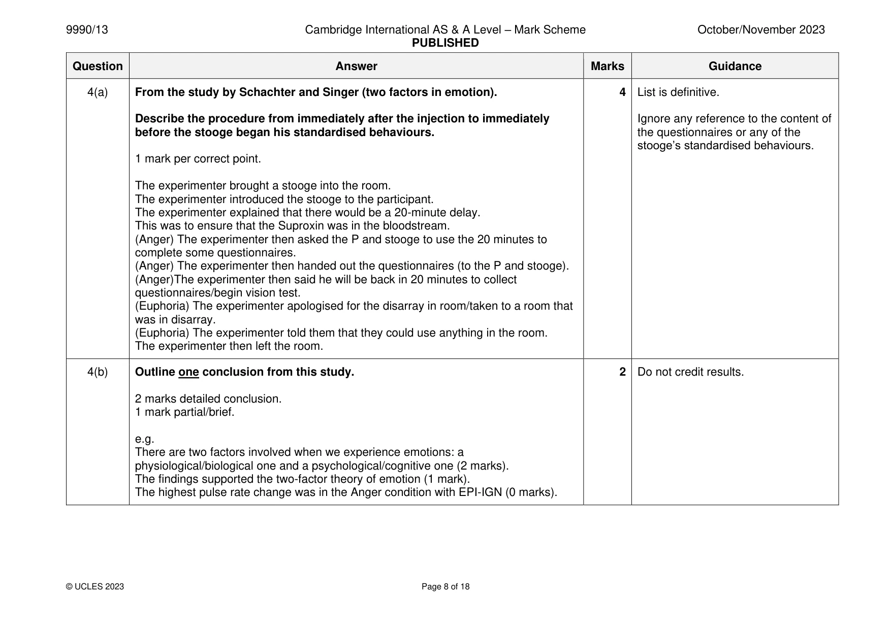 Mark scheme, page 8 of 18