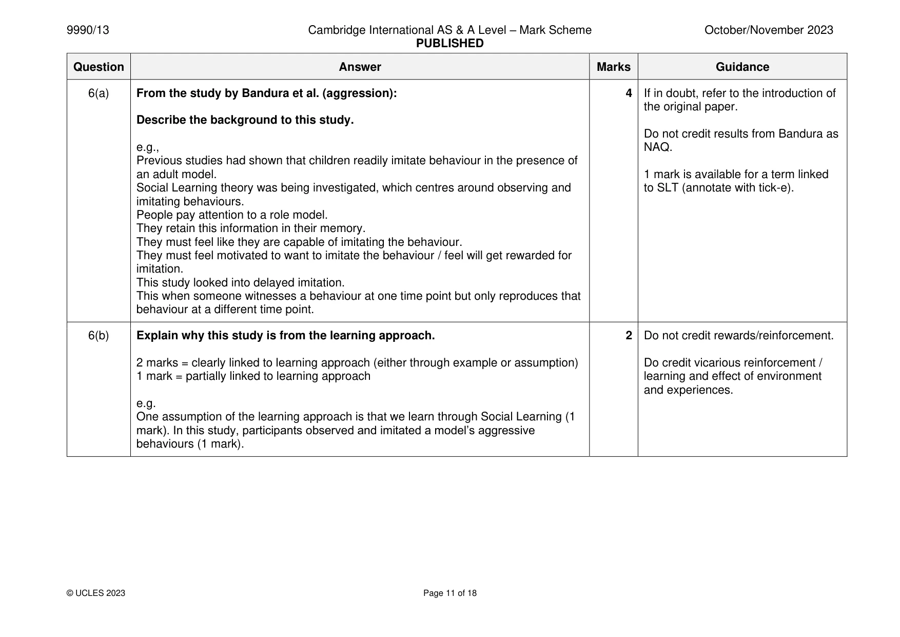 Mark scheme, page 11 of 18