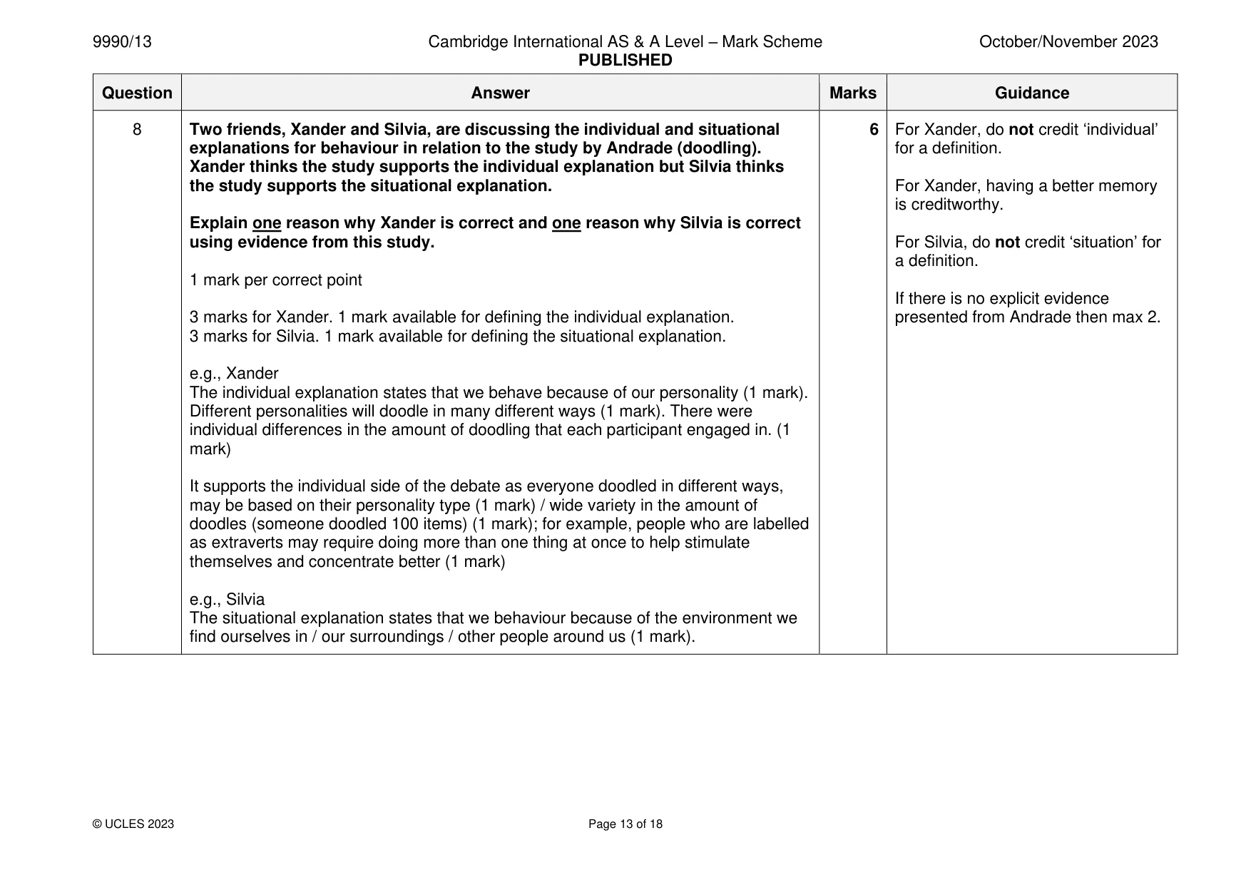 Mark scheme, page 13 of 18