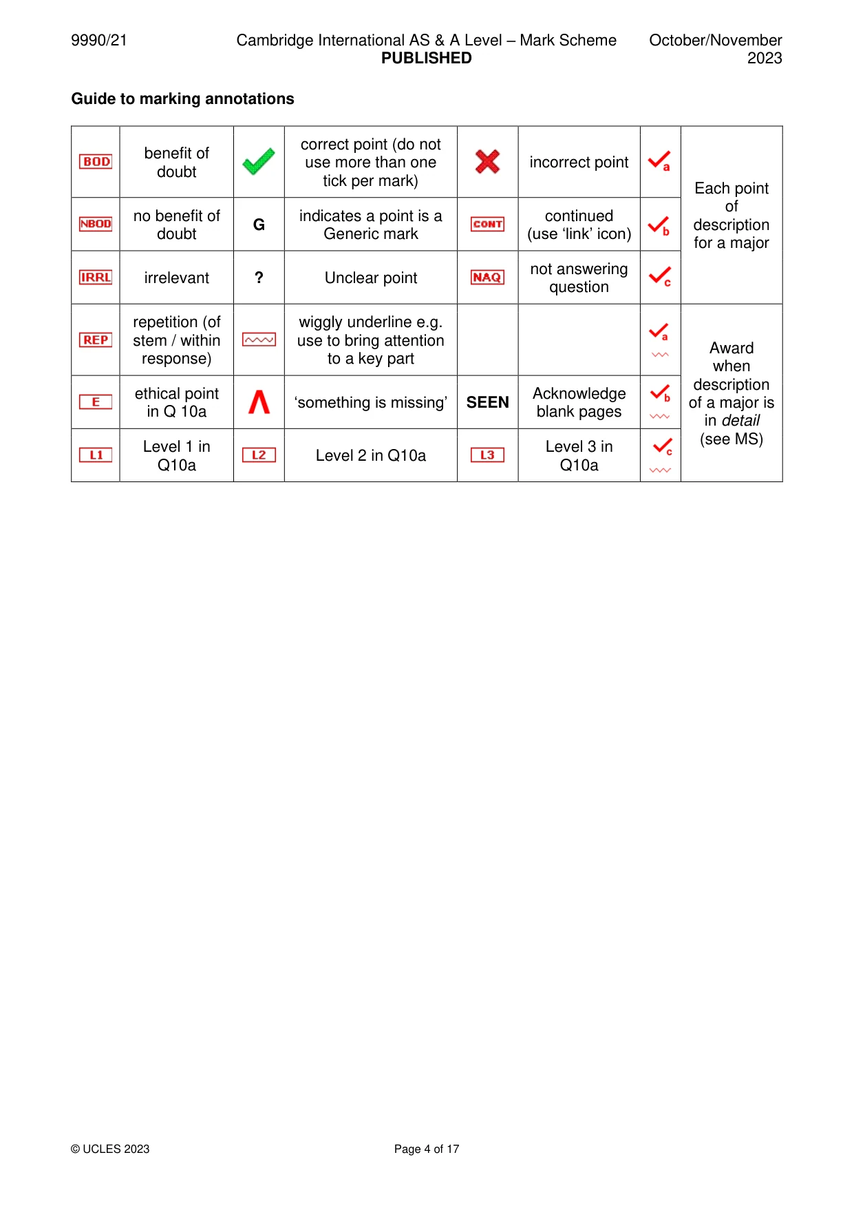 Mark scheme, page 4 of 17