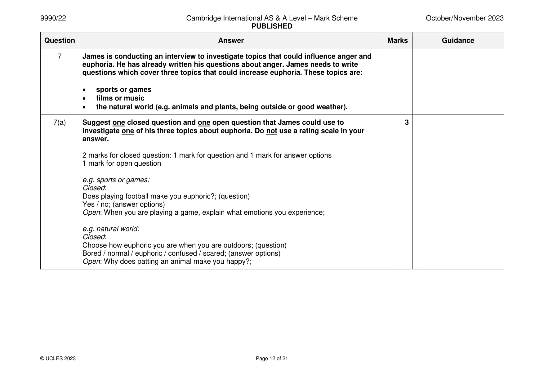 Mark scheme, page 12 of 21