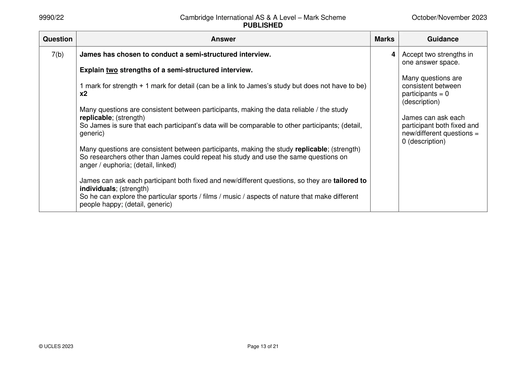 Mark scheme, page 13 of 21