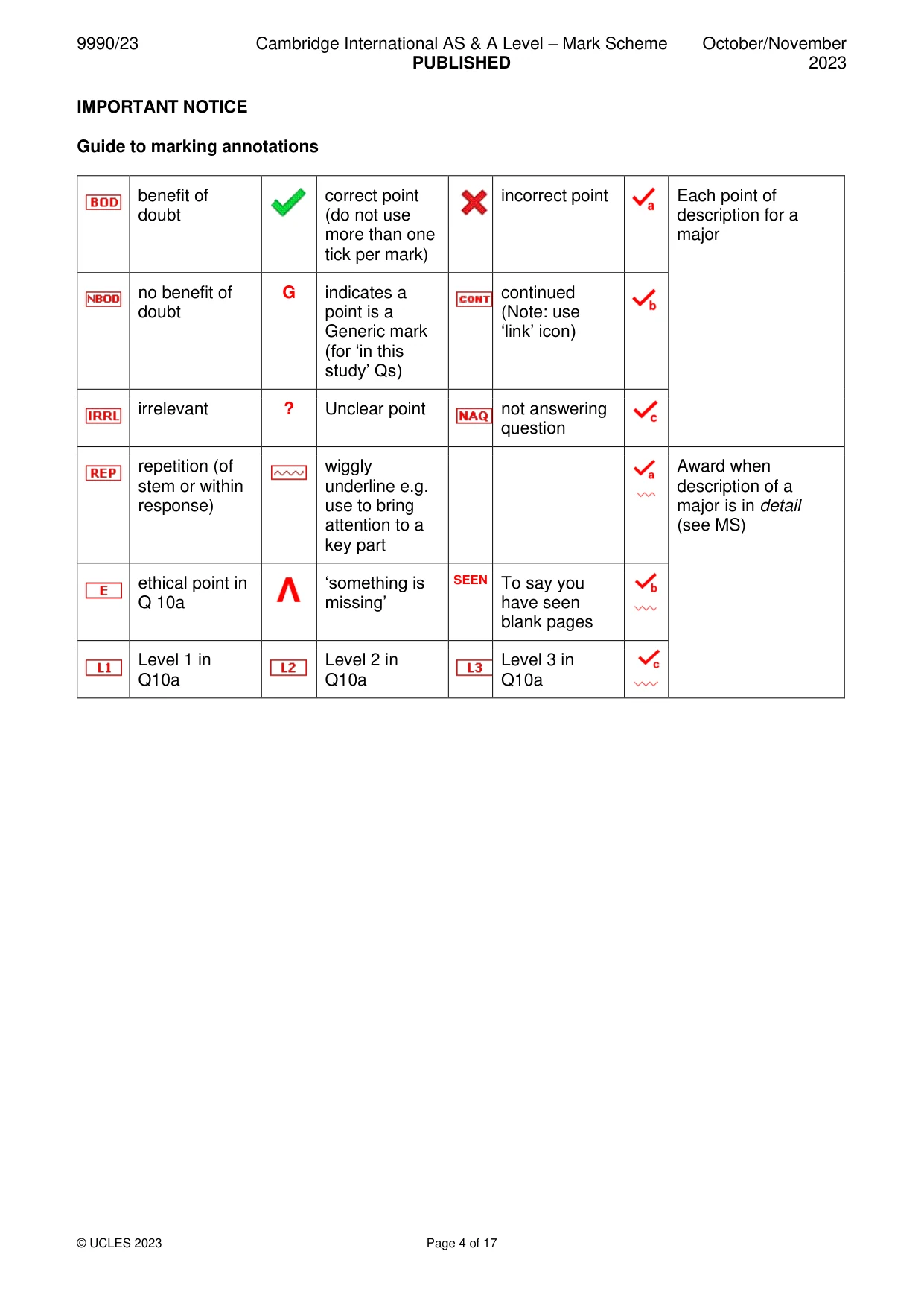 Mark scheme, page 4 of 17