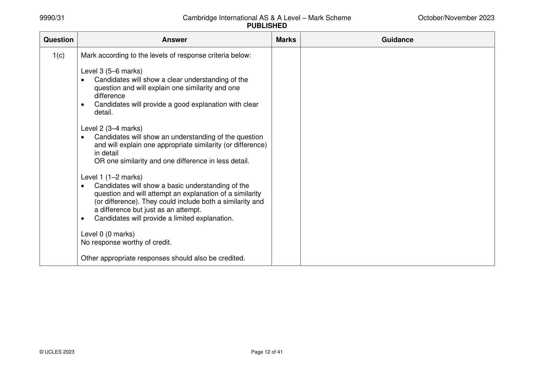 Mark scheme, page 12 of 41