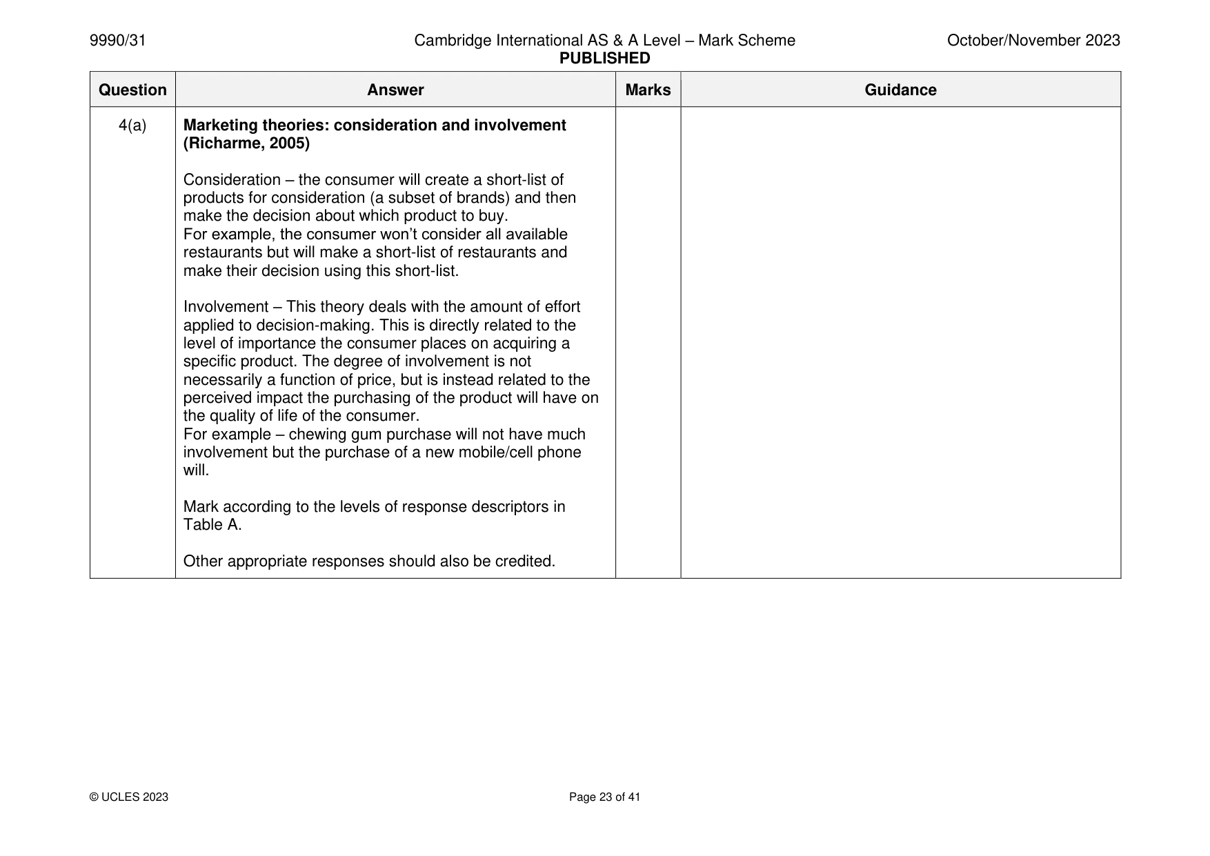 Mark scheme, page 23 of 41